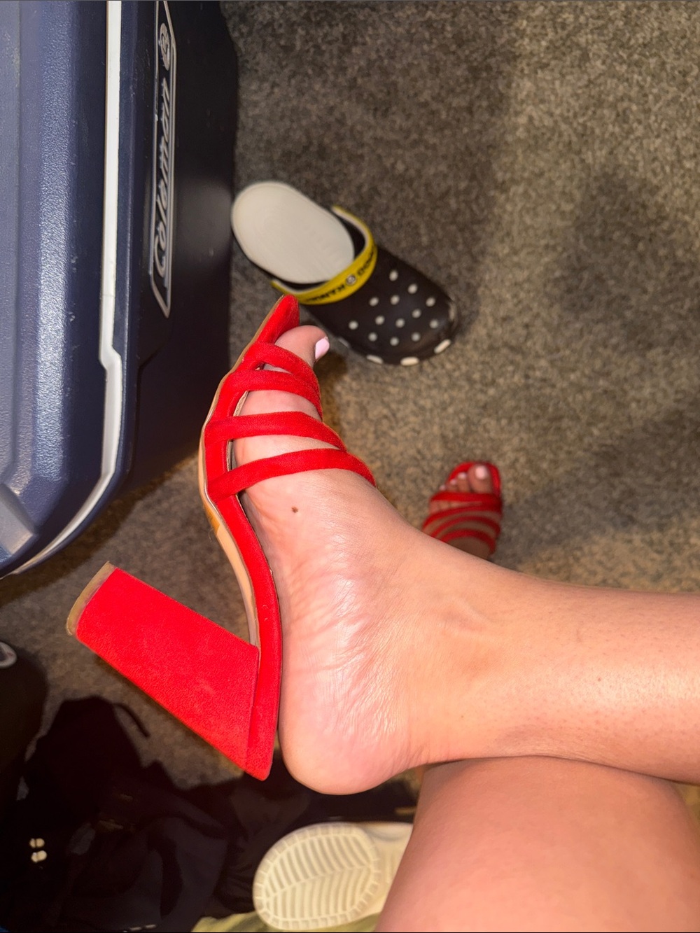 Red Block Heels - Picture 5 of 6